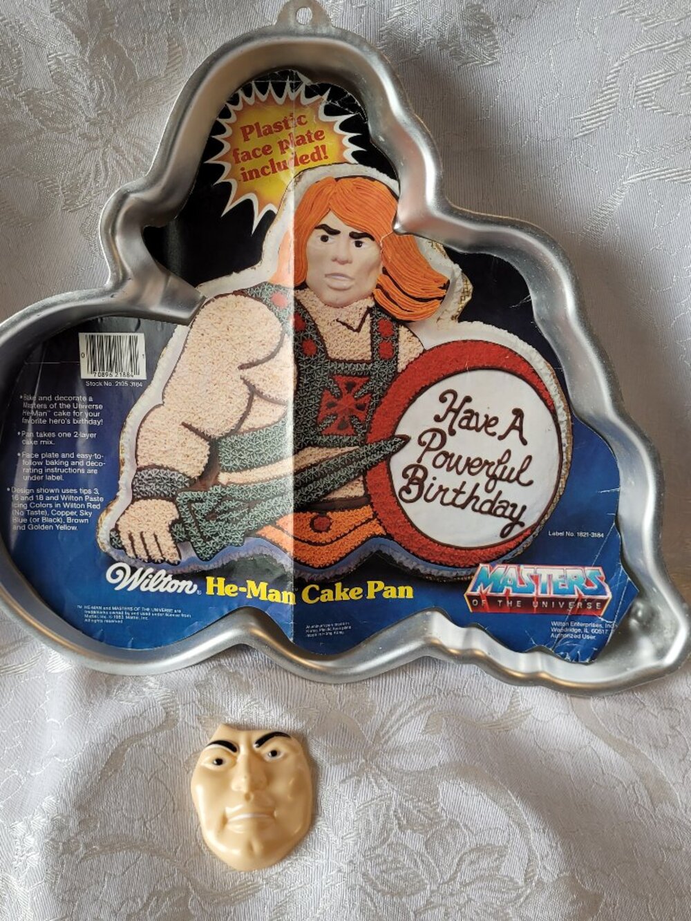 Vintage Wilton He-Man cake pan face insert Mattel retro Masters of the Universe